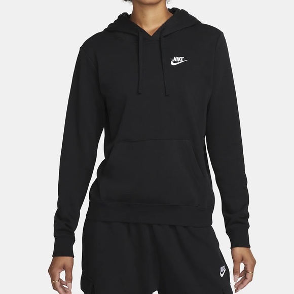 Nike Tops Nike Sportswear Club Jersey Black Hoodie Size Small